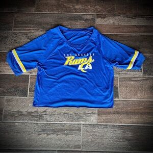 NFL Shop Los Angeles Rams cropped jersey t shirt XL Juniors blue & gold
